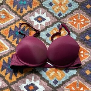 PINK Victoria’s Secret Wear Everwhere Super Push Up Pink Purple Bra Size 32B